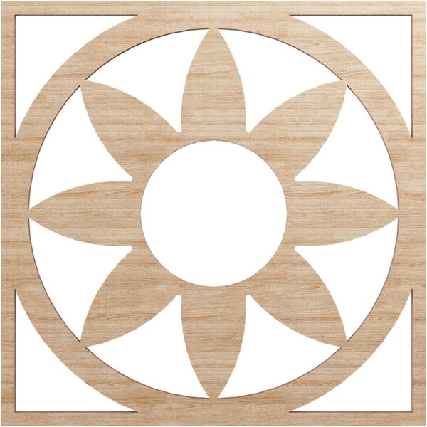 Ekena Millwork Blume Wood Fretwork Pierced Ceiling Medallion, Alder, 16"OD x 5 1/2"ID x 3/8"T CMWP16X16X0375BLAL - main